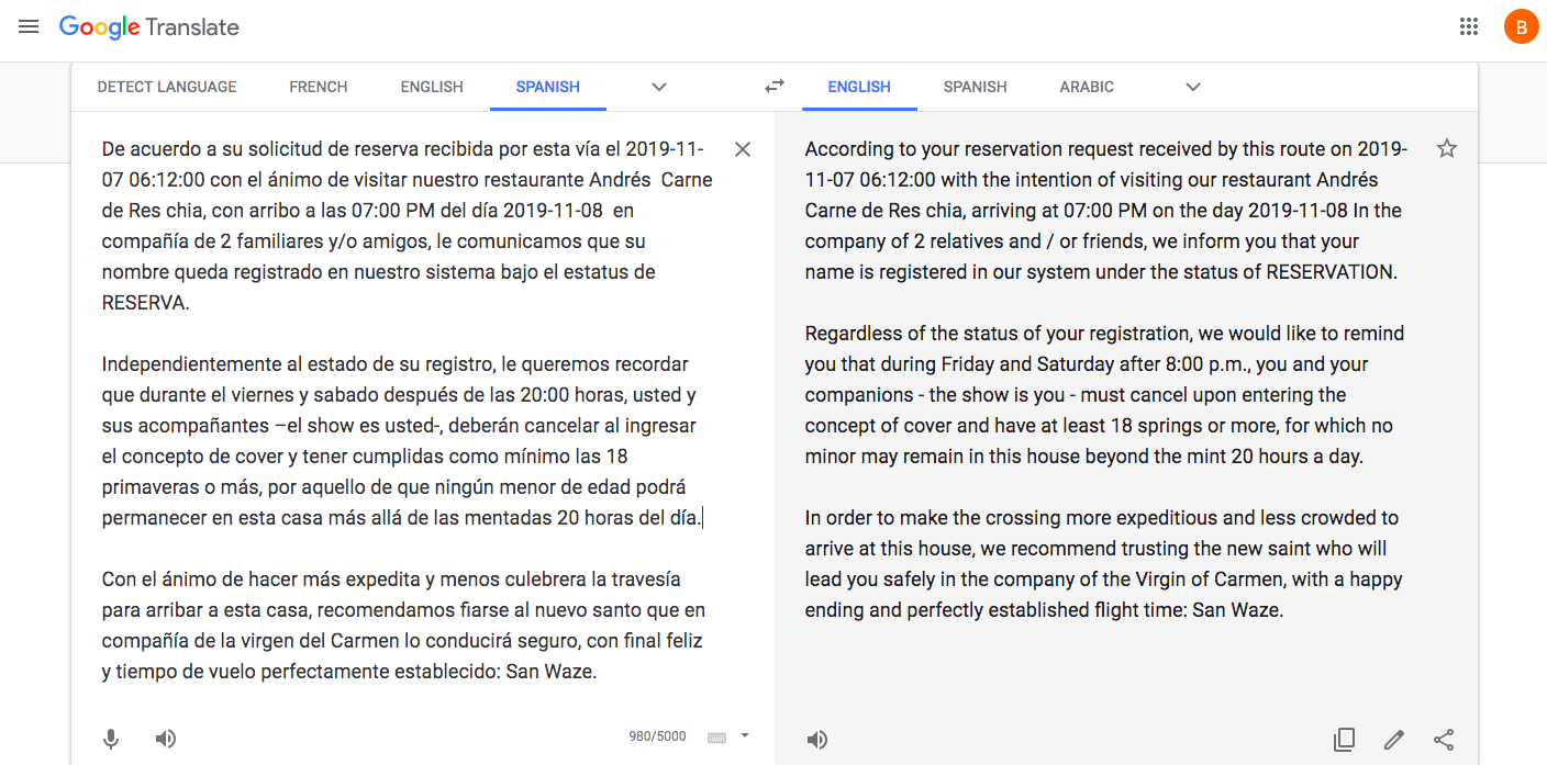 Google Translates An Epic Email