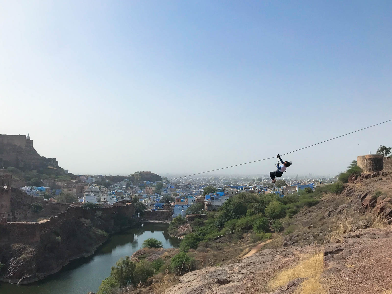 Tiffany Advertising Ziplining at Mehrangarh Fort